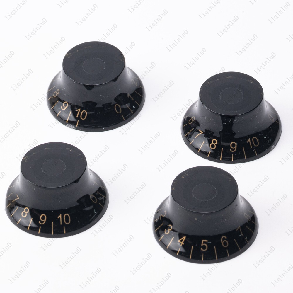 4 Pcs Black LP Guitar Speed Knobs Top Hat Bell Knobs 50s Style For SG Les Paul