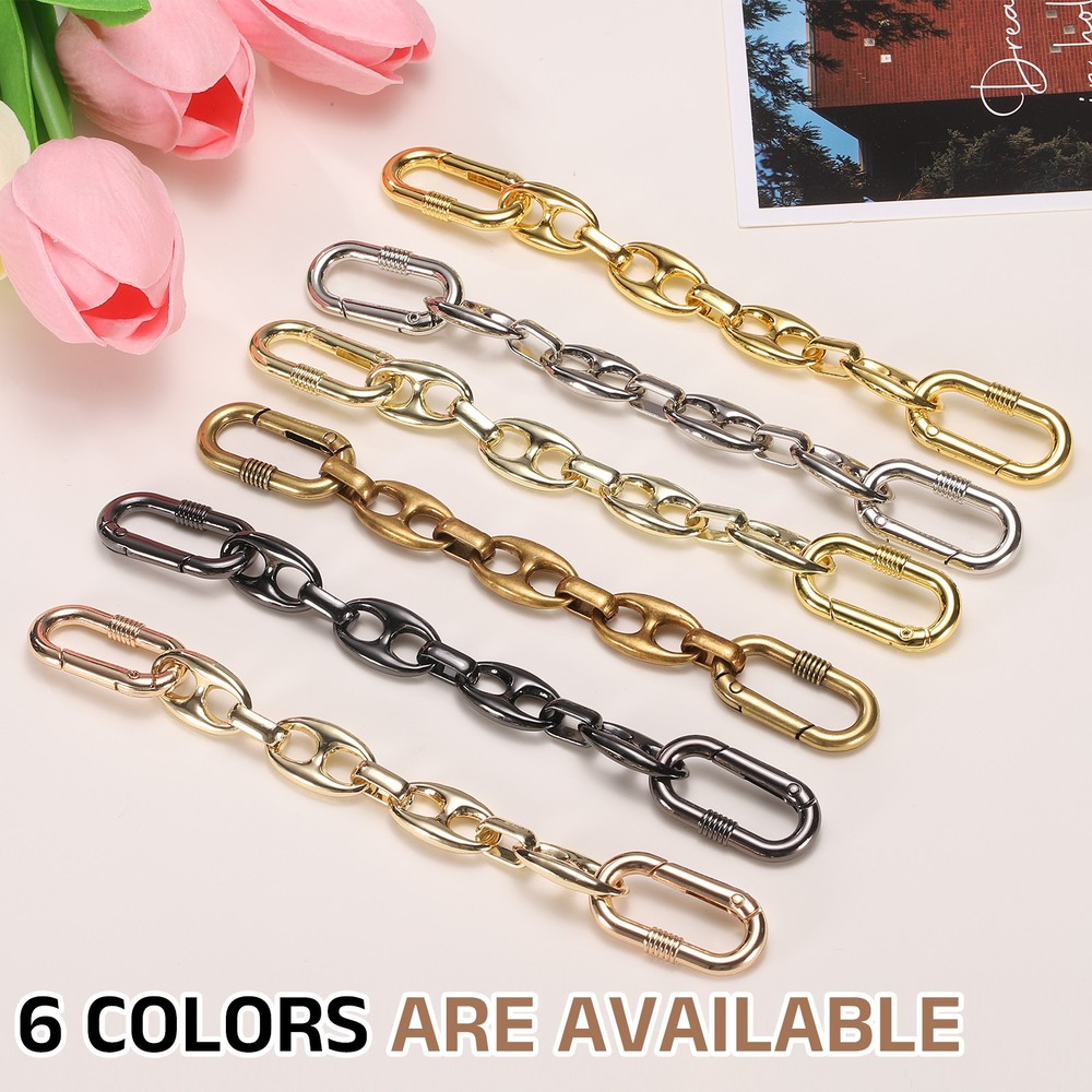 Purse Strap Extender 5.9-Inch, Bag Extender Chain Silver, Flat Style