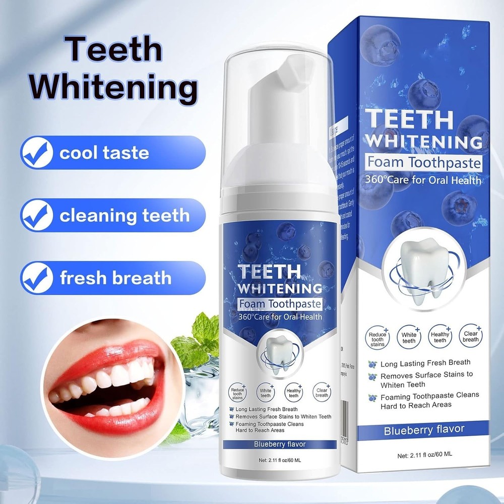 Teeth Whitening Toothpaste, Mousse Foam Toothpaste, 2 Pack Foam Toothpaste for U