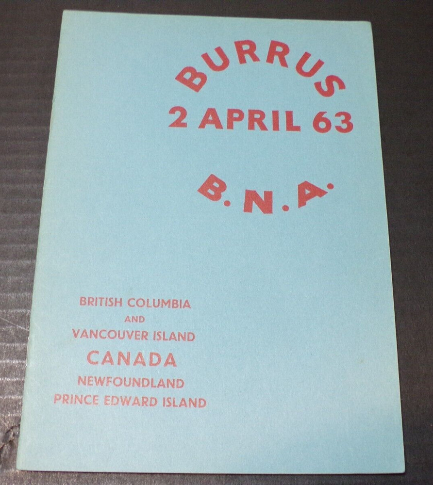 The Burrus Collection of British North America auction catalog, 1963 (L6)