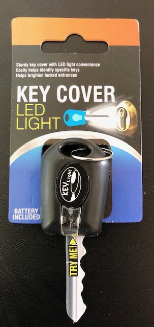 2 Key Cover LED Bright Light Keychain Torch Flashlight Keyring Case Cap