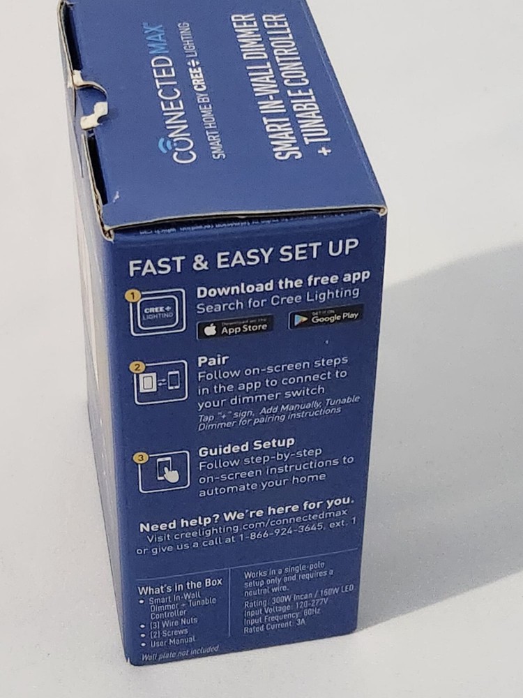 1 Cree Connected Max Smart In-Wall Dimmer & Tunable Controller Bluetooth WiFi