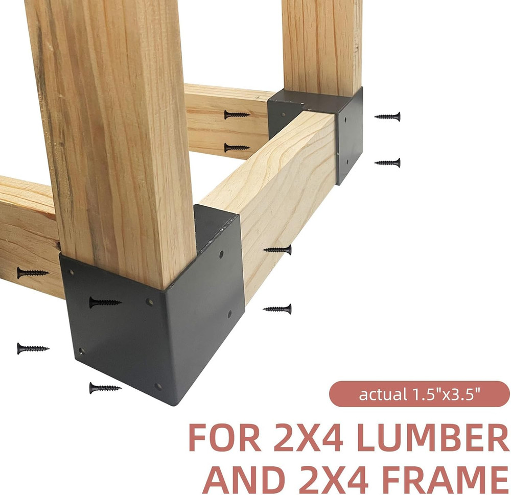 Workbench Corner Brackets, 8 Pcs Steel Workbench Kit for Custom Workbench Shelvi