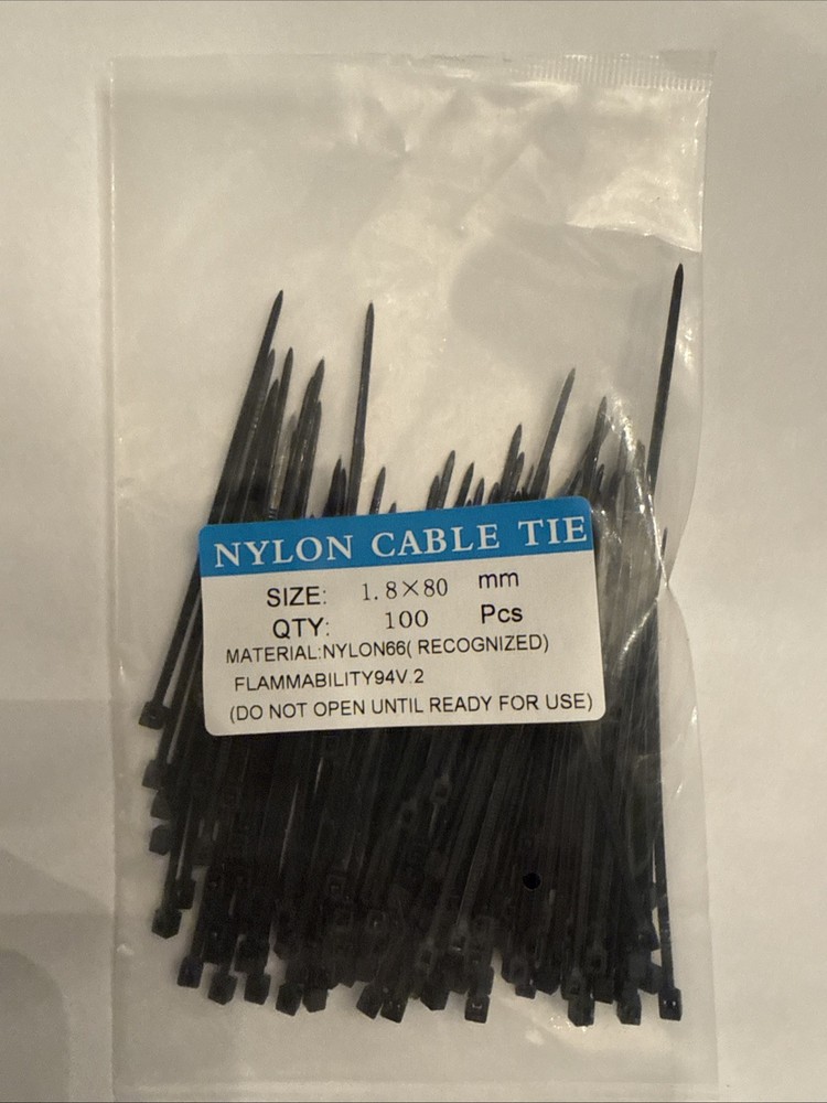 100pcs Nylon Mini Cable Ties 1.8x80mm for Wire Management Electronics Self Lock
