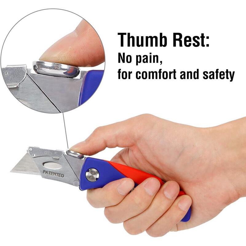 WORKPRO Folding Utility Knife Quick-Change Box Cutter Blade w/ 5PCS Extra Blades