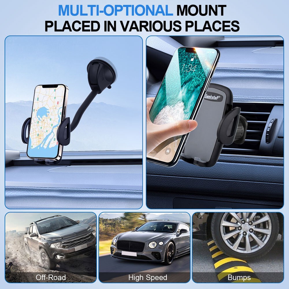 360° Rotatable In Car Suction Phone Holder Dashboard Windscreen Mount Universal