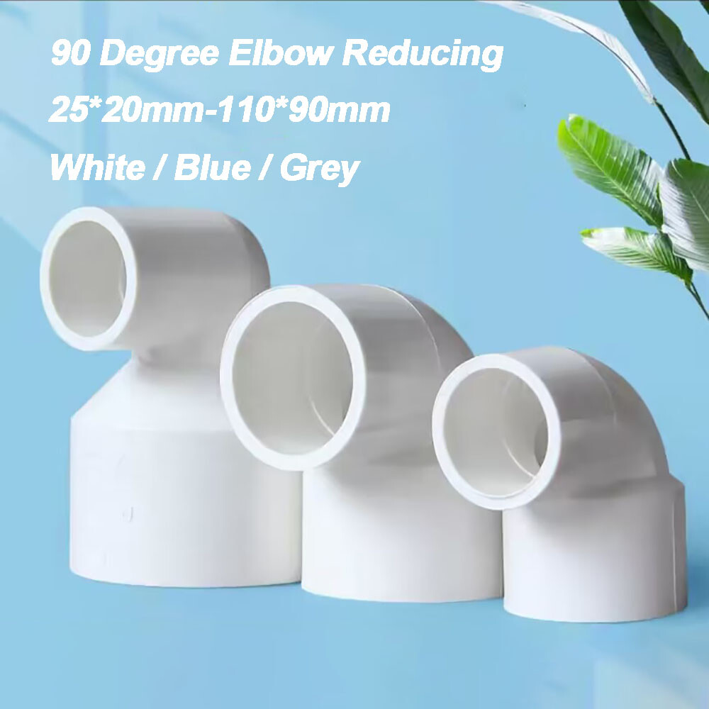 90 Degree Reducing PVC Water Elbow Connector Concentric Reduce Pipe 20mm-110mm