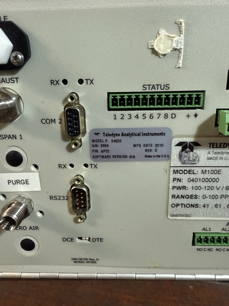 Teledyne Instruments SO2 Analyzer Model 6400E Powers On Untested