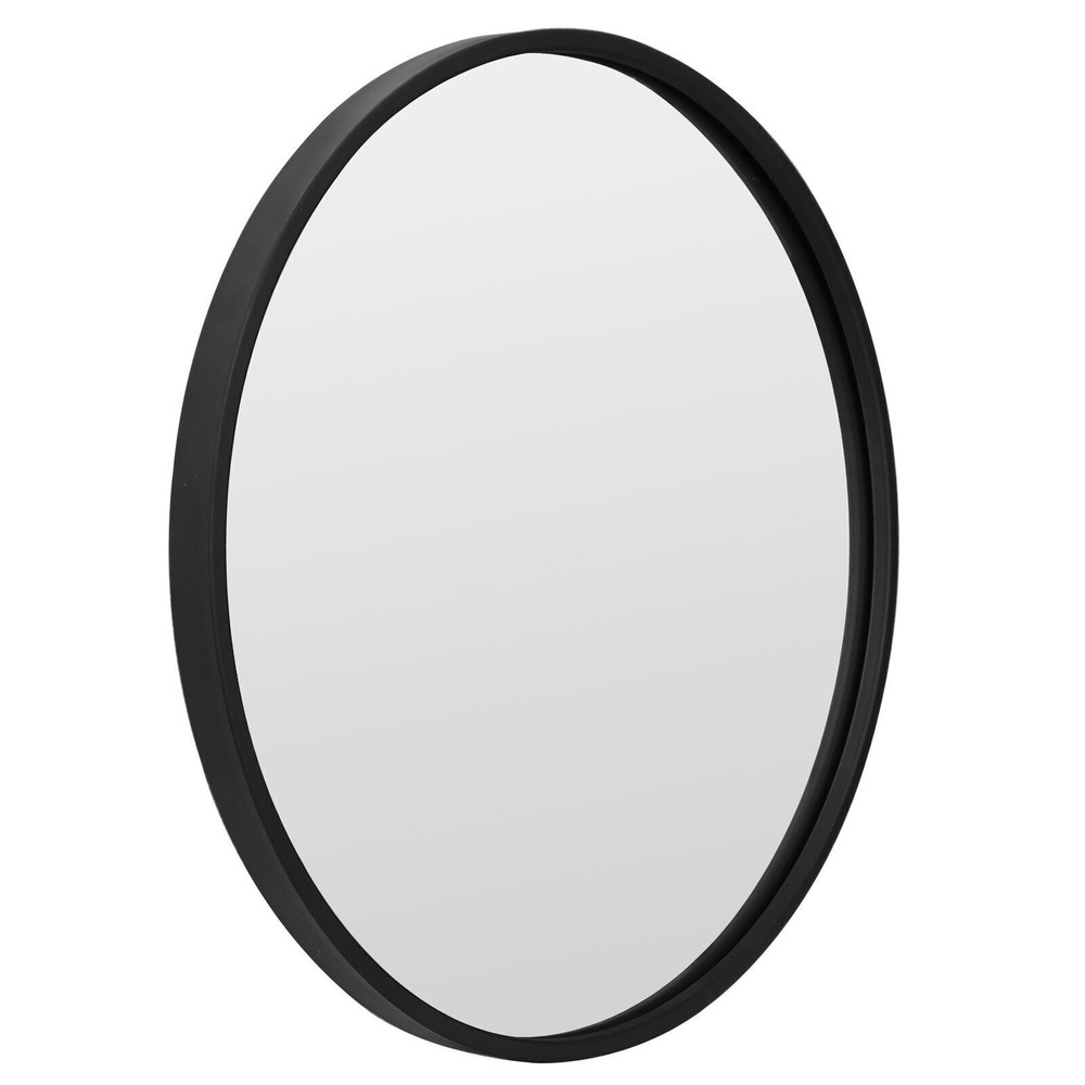 Round/Rectangular Wall Mirror Black Metal Frame For Home and Bathroom Wall Decor