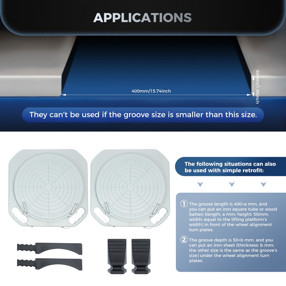 2PCS Durable Car Front End Wheel Alignment Tool Turntable Alignment Turn Plates