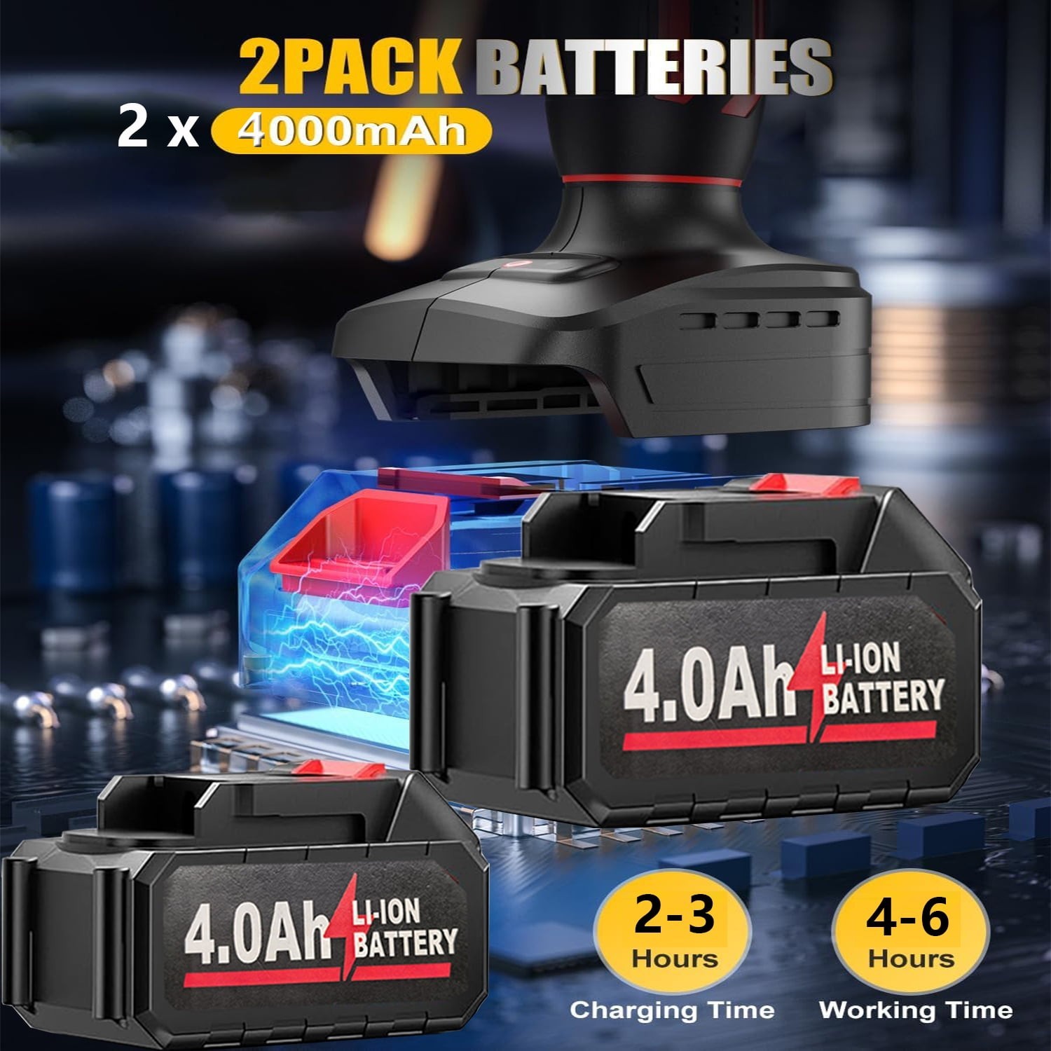 21V Electric Pruning Shears 2Pcs Motor Rechargeable Batteries Pruner LCD Display