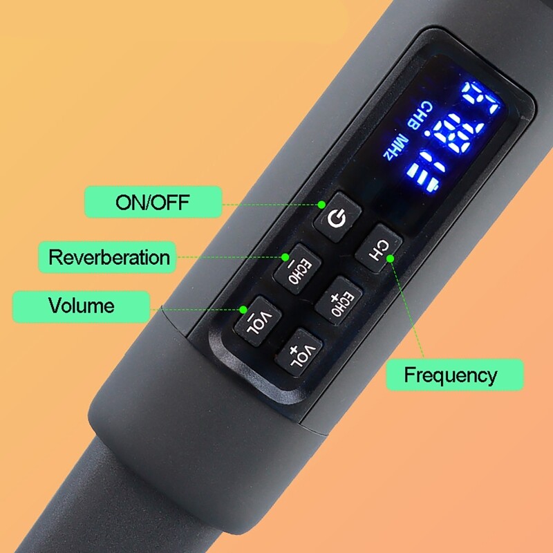 Rechargeable Wireless Handheld Microphone bluetooth UHF Mic w/ Portable Receiver