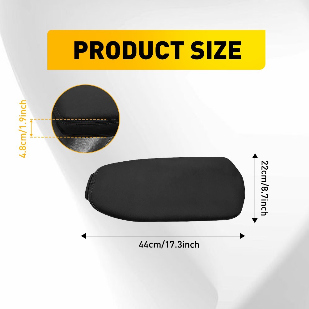 Fit 2019-2025 Toyota RAV4 Center Console Lid Armrest Cover Panel Leather Black V