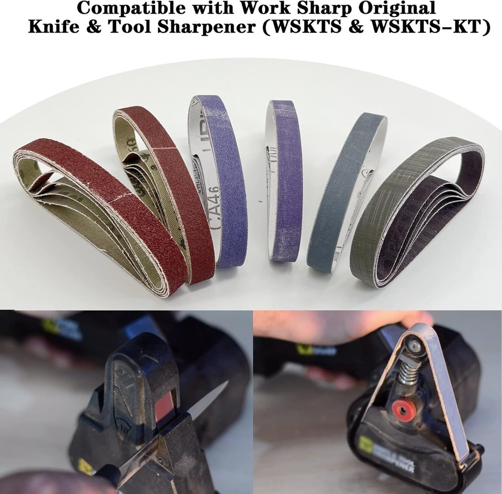30 Pcs 1/2" x 12" Replacement Sharpening Belt Kit for Official Work Sharp Knife