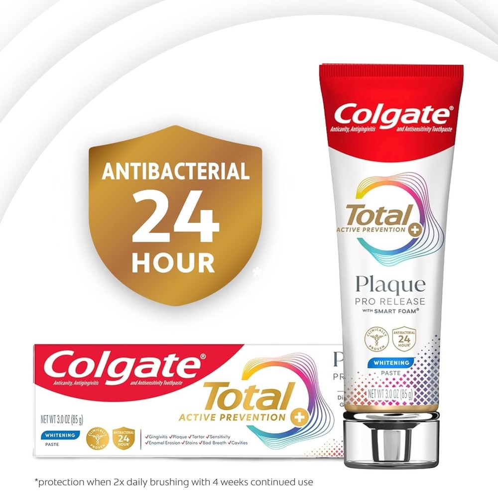 Colgate Total Plaque Pro Release Whitening Toothpaste - 3 oz - 2pk