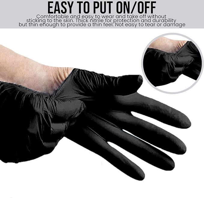 Black Nitrile Disposable Gloves Powder Latex Free | 3, 5, & 6 Mil & Size S - XXL