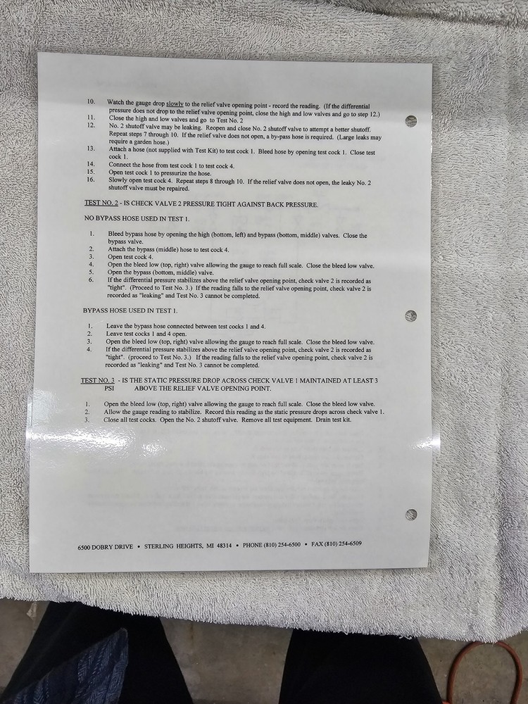 Mid-West Backflow Preventer Test Kit Model 830