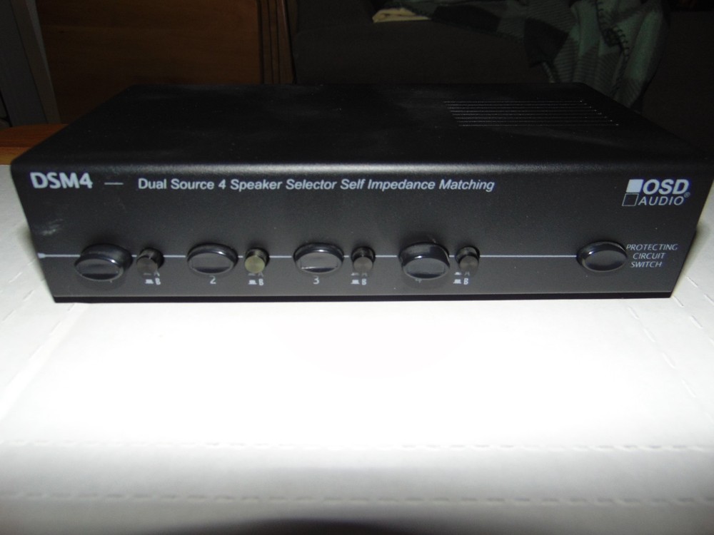 OSD Audio Dual Source DSM4 4-Zone Speaker Selector Self Matching Impedance