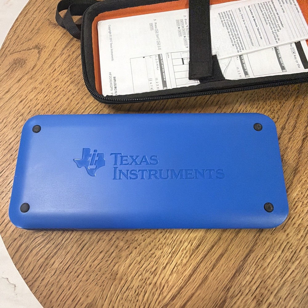 Texas Instruments TI-84 Plus CE Graphing Calculator - Blue With Case