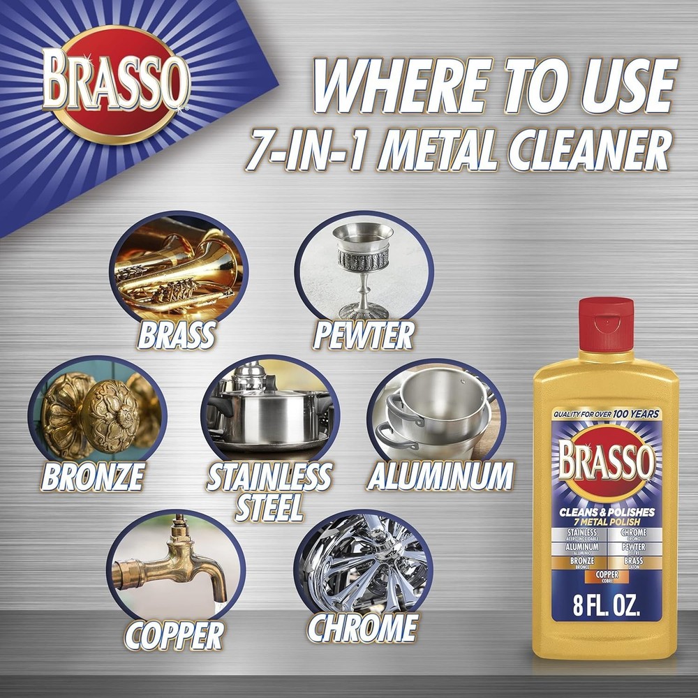 Brasso Multi-Purpose Metal Polish 8 oz