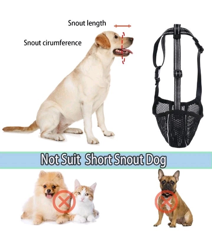 Dog Muzzle Mesh Soft Muzzle XL Sized Dogs Breathable No Biting
