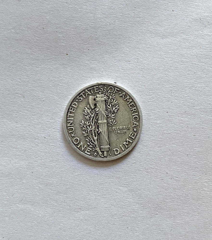 1939-D Mercury Dime Error – Misplaced Mint Mark, 90% Silver, Rare