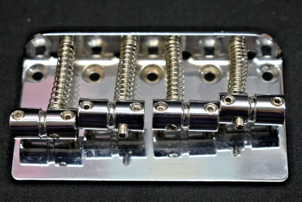 Chrome Plate Style Bridge - 4 String Bass Guitar