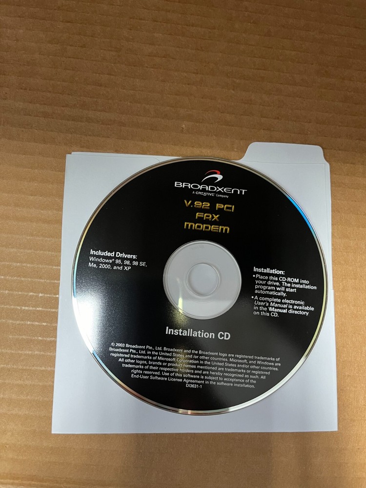 Broadxent V.92 PCI FAX Modem Installation CD