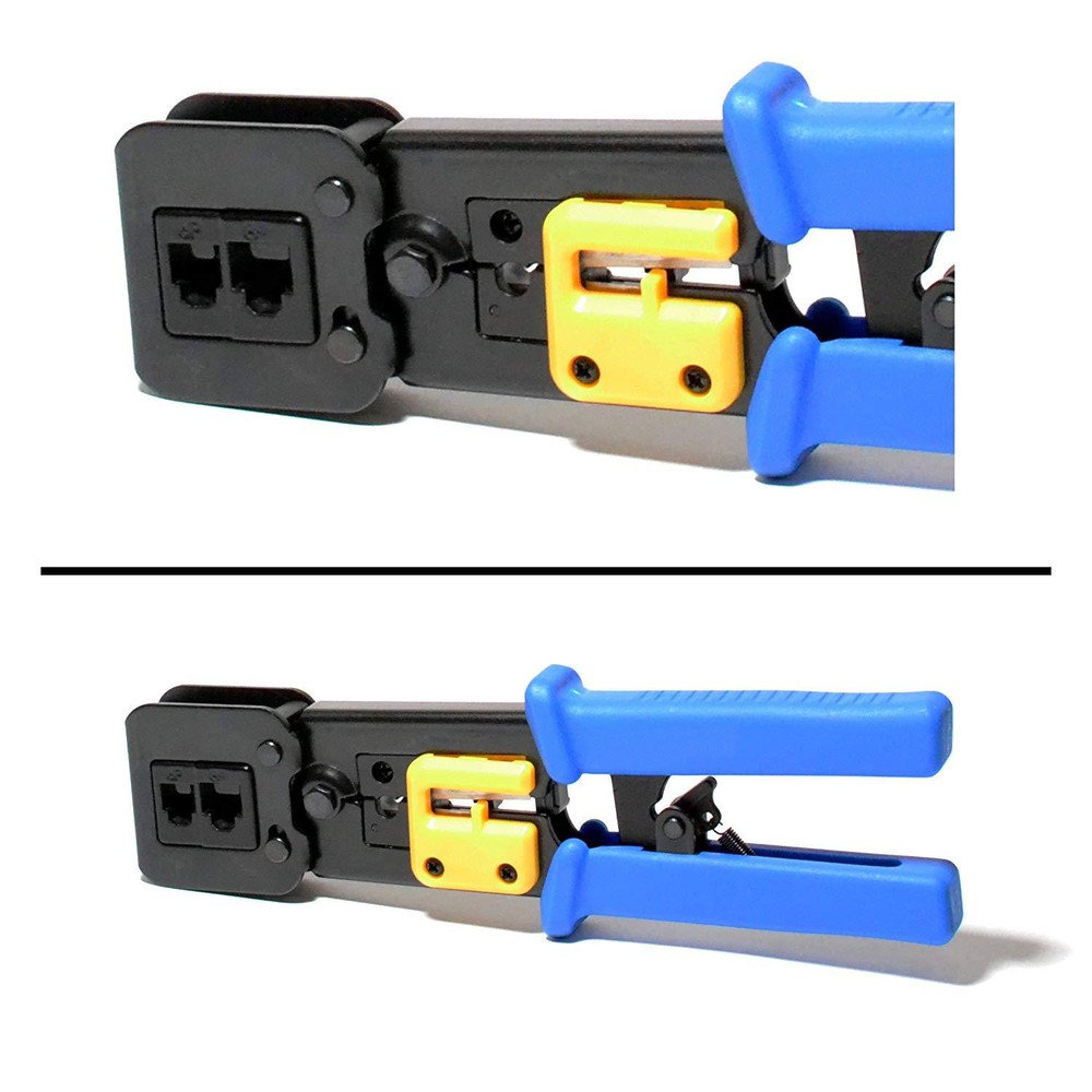 Pass-Through Crimper 50 PCS Connector plug Boots Network Cable Tool Kits Tester