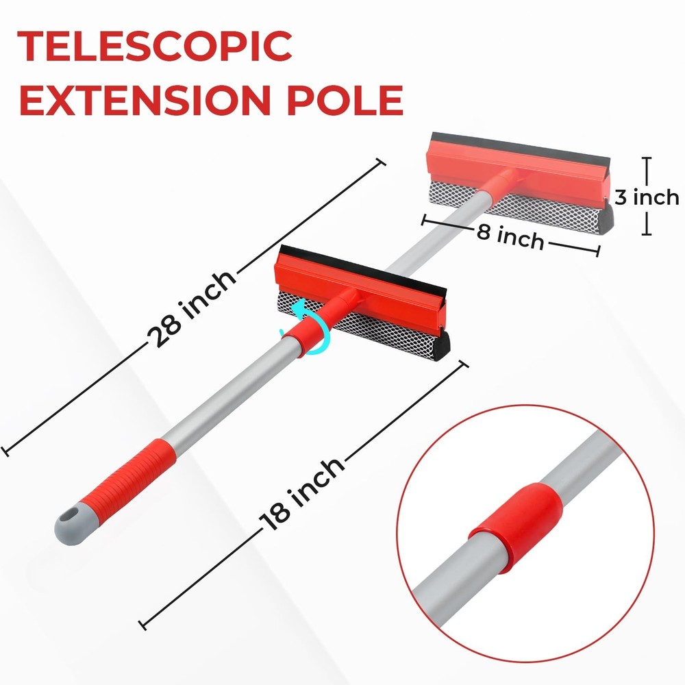 MAVRIZ Windshield Cleaner Tool 2 in 1 Car Window Squeegee with Extendable Han...