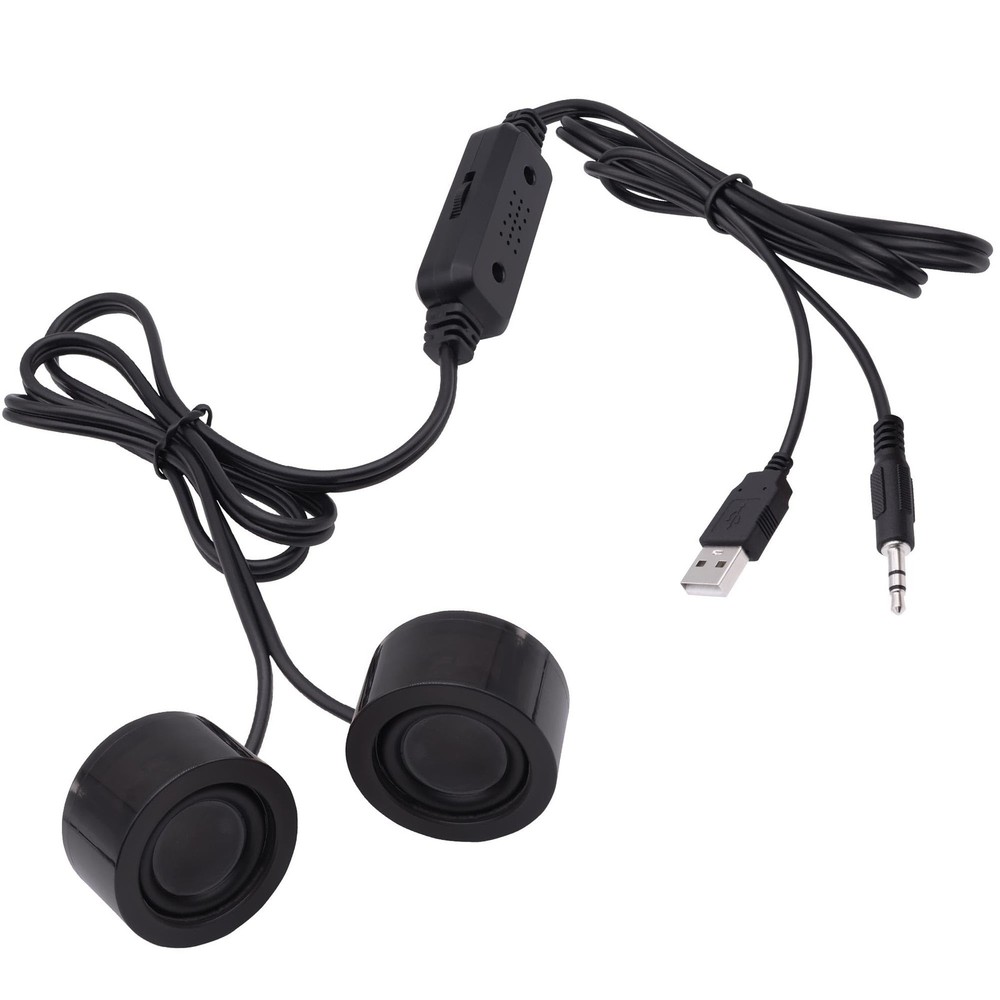 Mini USB Computer Speakers Small PC Desktop Powered 3.5mm TRS Stereo 1.2M