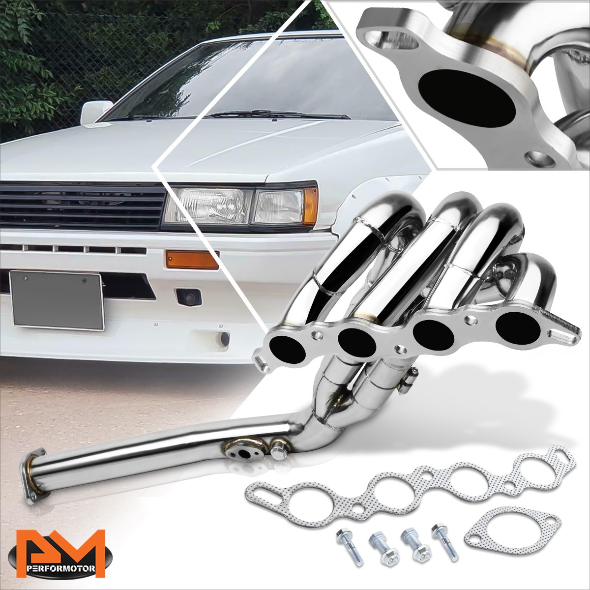 For 85-87 Corolla AE86 1.6L DOHC Stainless Steel Tri-Y Exhaust Header Manifold