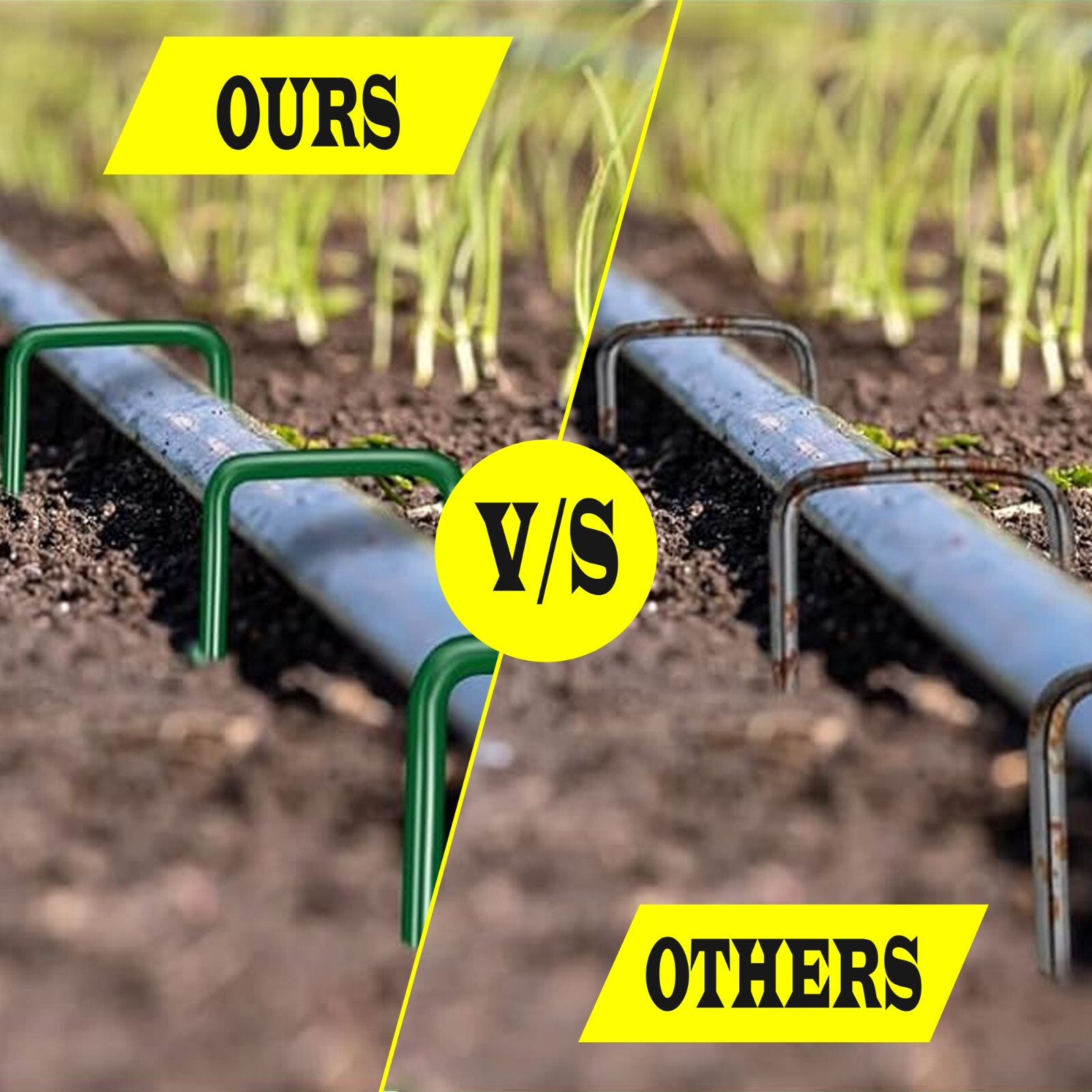 GREEN Landscape Staples 6 Inches 11 Gauge Galvanized Garden Stakes Fabric SOD