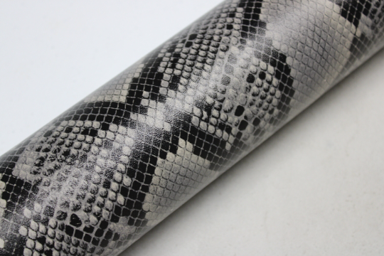 Gray PYTHON PRINTED LEATHER: Genuine Leather 2.5-3 oz. - Perfect for Handbags an