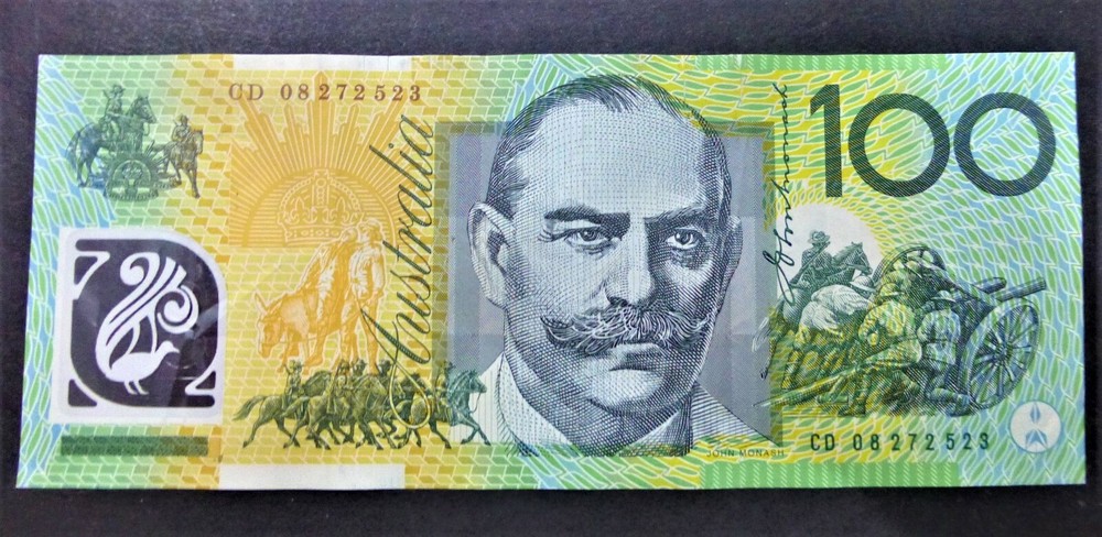 AUSTRALIAN 2008 $100 MACFARLANE/HENRY NOTE WITH 2 INTERLEAVING & CASCADING