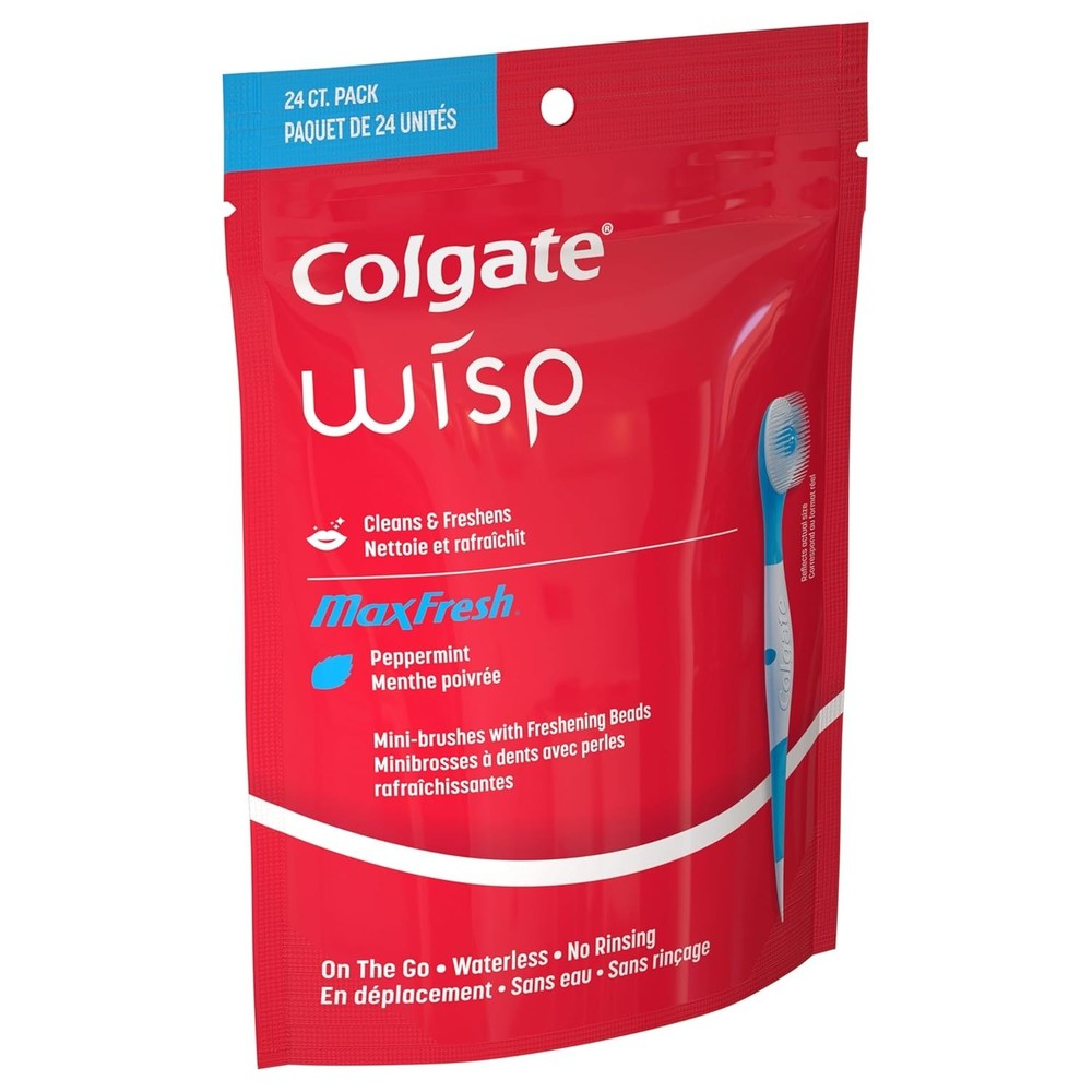 4-Pack Colgate Max Fresh Wisp Disposable Travel Toothbrushes, Peppermint - 24ct