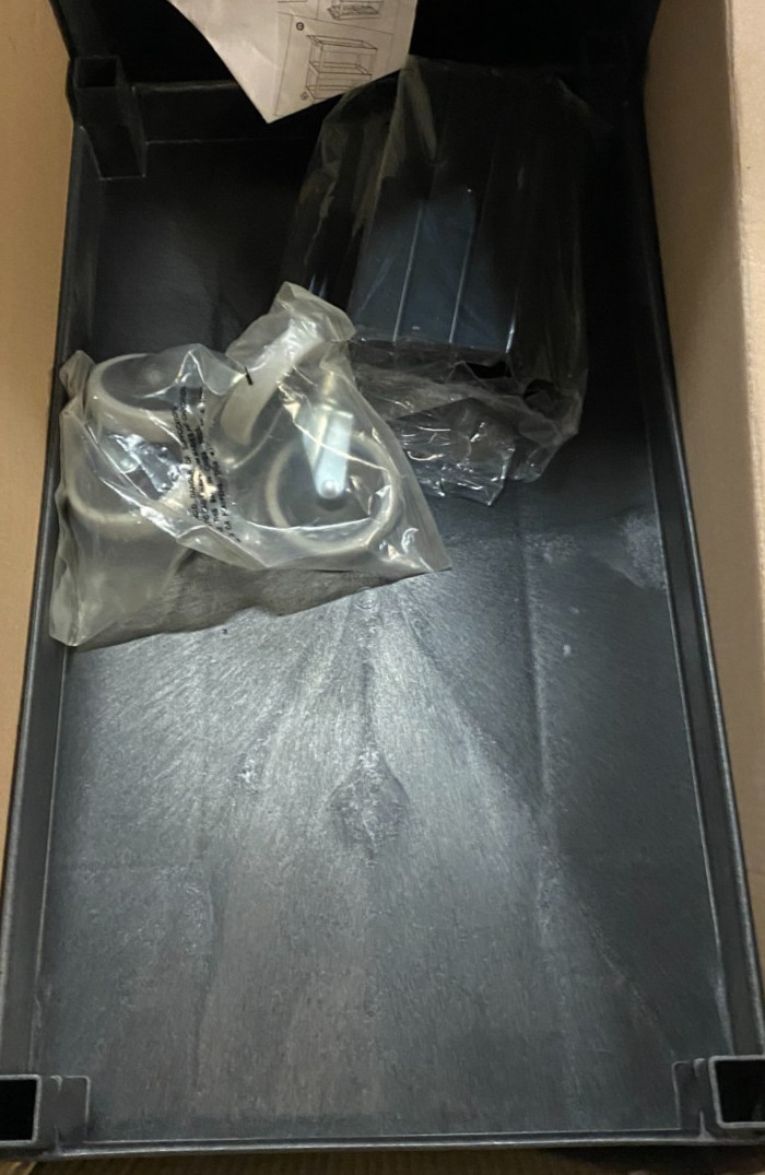 **DAMAGED** Luxor EC111-B 3-Shelf Tub Storage Cart - Black