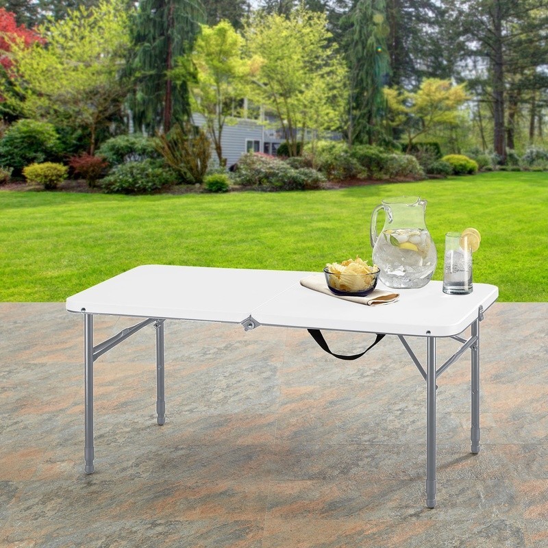 40" Folding Table Portable Adjustable Height Outdoor Indoor Table Easy Storage