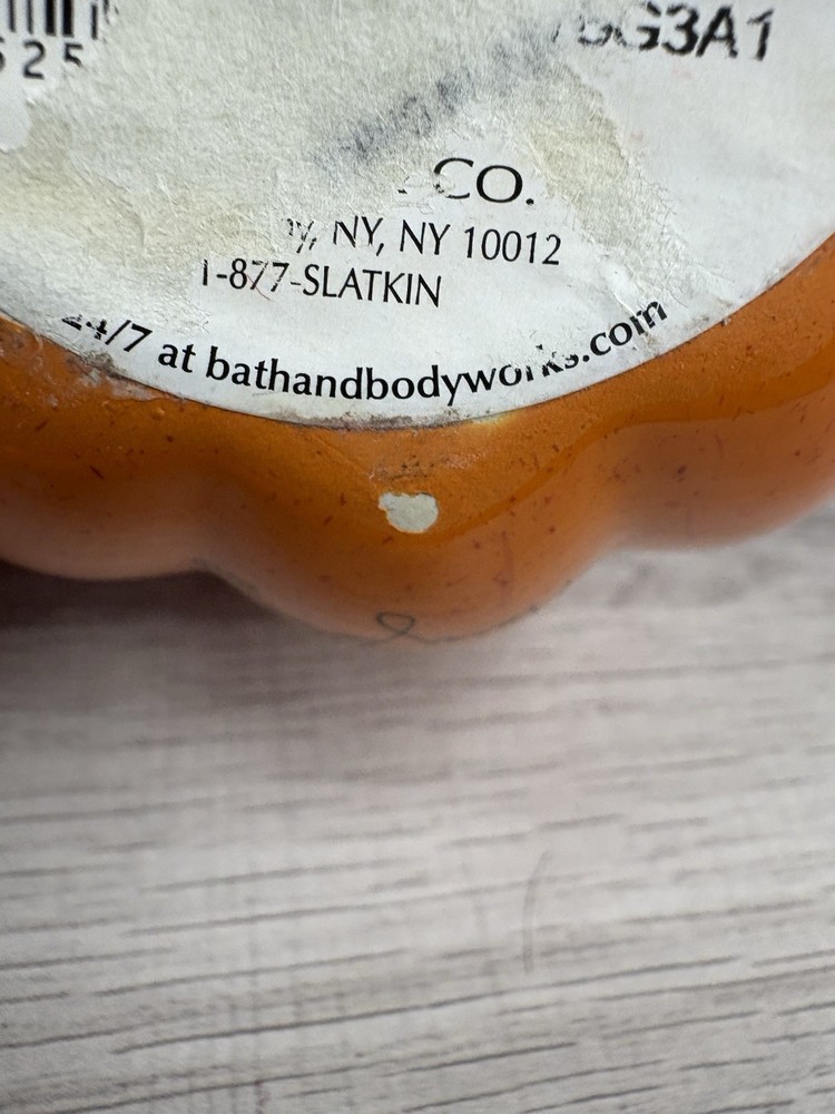Ceramic Pumpkin Empty Jar From A Candle