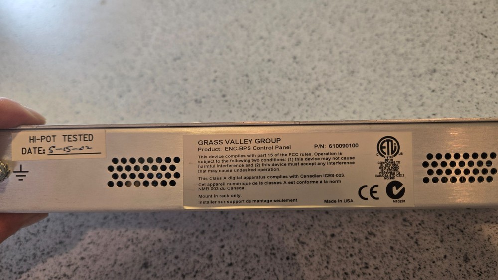 Grass Valley ENCORE BPS Control Panel PN: 610090100 ENC-BPS