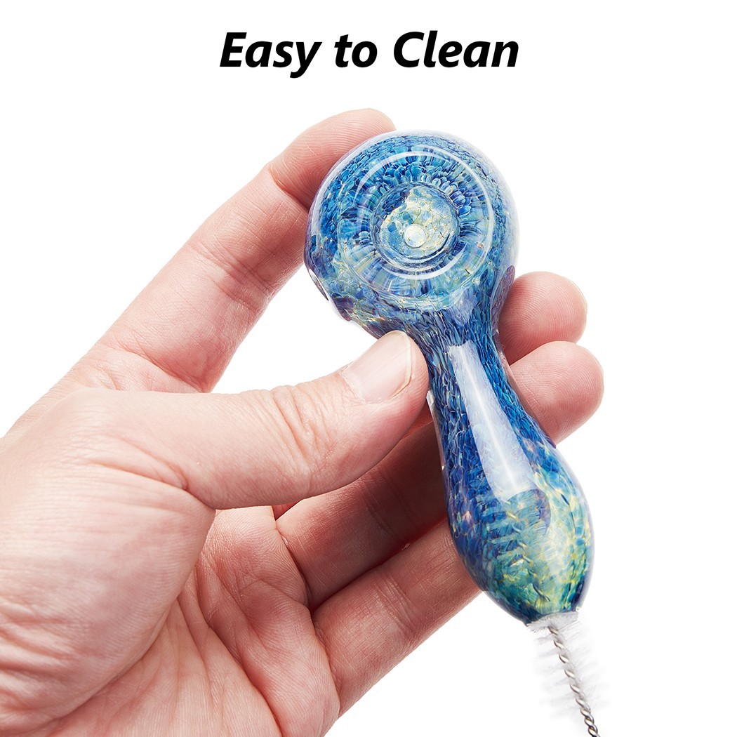 4" Lava Style Tobacco Smoking Glass Pipe Collectible Handmade Pipes with Box