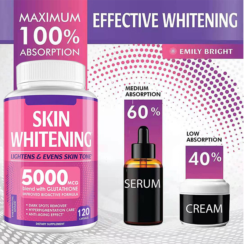 Glutathione 120 Capsules 5000 Micrograms Glutathione Support Antioxidation