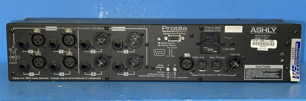 ASHLEY PROTEA SYSTEM II 4.24GS 4 CHANNEL 24 BIT DIGITAL GRAPHIC EQUALIZER/SPS