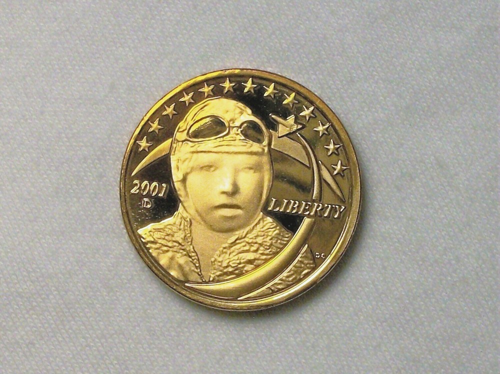 Daniel Carr - 2001-D Bessie Coleman - US Mint reverse without “PEACE” Brass 