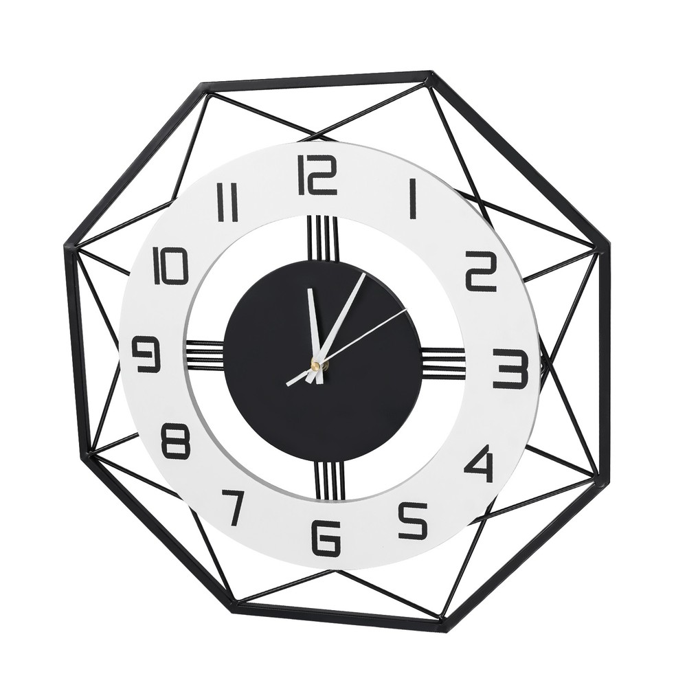 Modern Wall Clock Decorative Wall Mounted Clocks Decoration for Home w/ Hooks