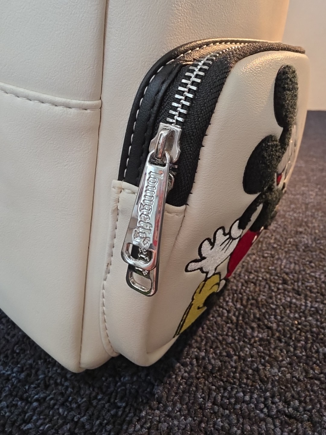 Disney Loungefly Embroidered Mickey Mouse Running White Mini Backpack