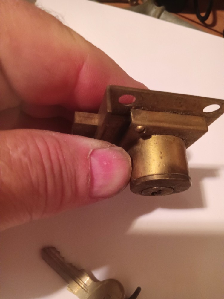 Vintage Solid Brass Norwalk Cabinet Door Or Drawer Lock