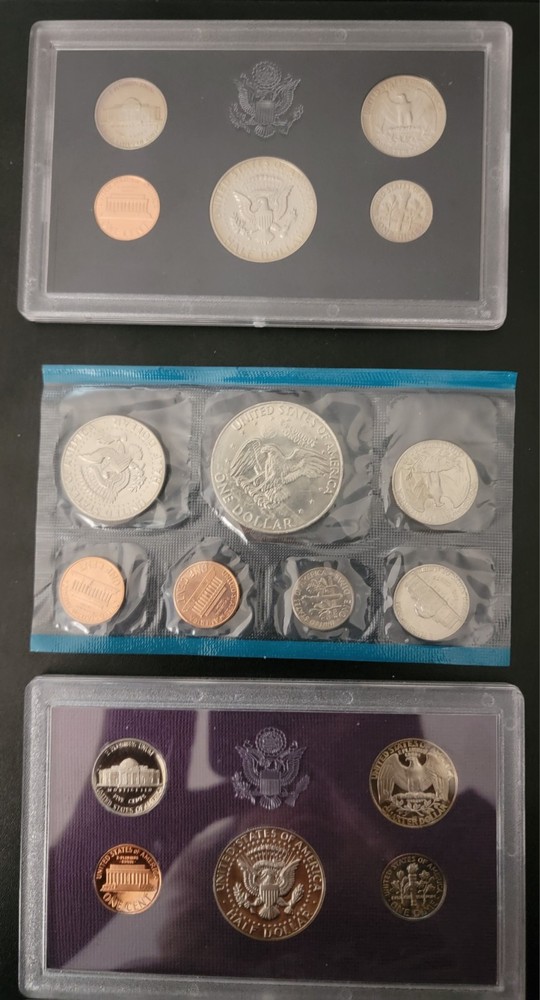 USA 3 Mint Proof Sets - 1974, 1983, 1987
