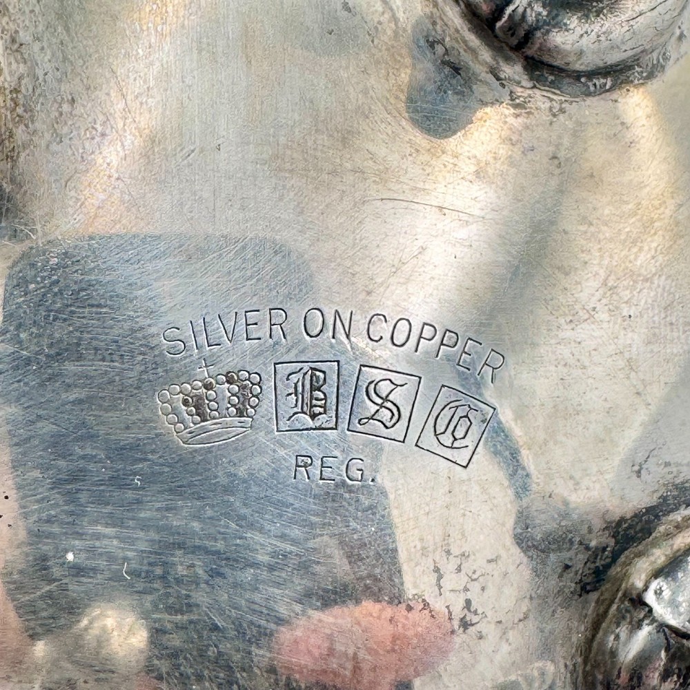 Vintage Birmingham Pitcher Creamer Ornate Silver Plated on Copper Stylized Feet