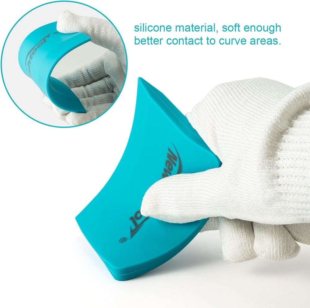 Soft Silicone Small Squeegee for Vinyl, 2 PCS PPF Tools Window Tinting Blue